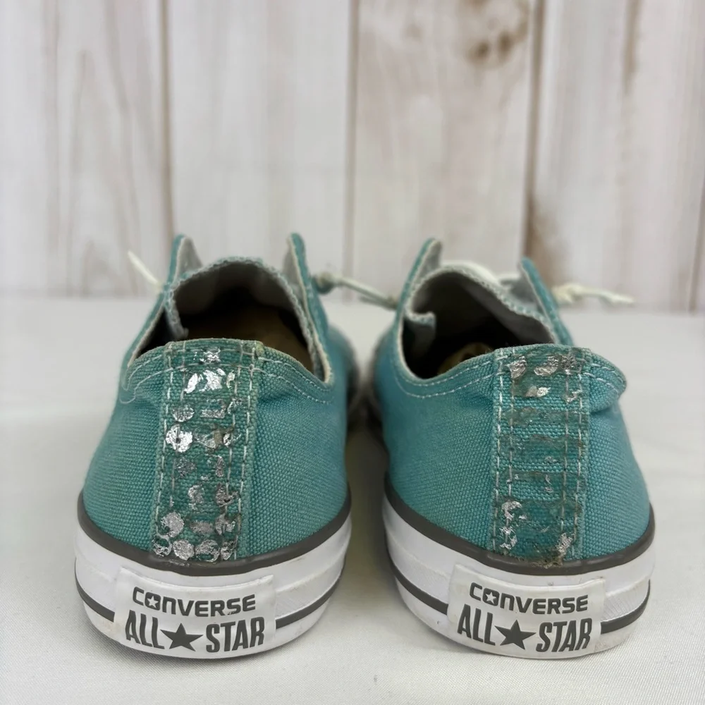 Converse All Star Sneakers Low-Top Stylish Lace Up Casual Shoes Teal Size 5